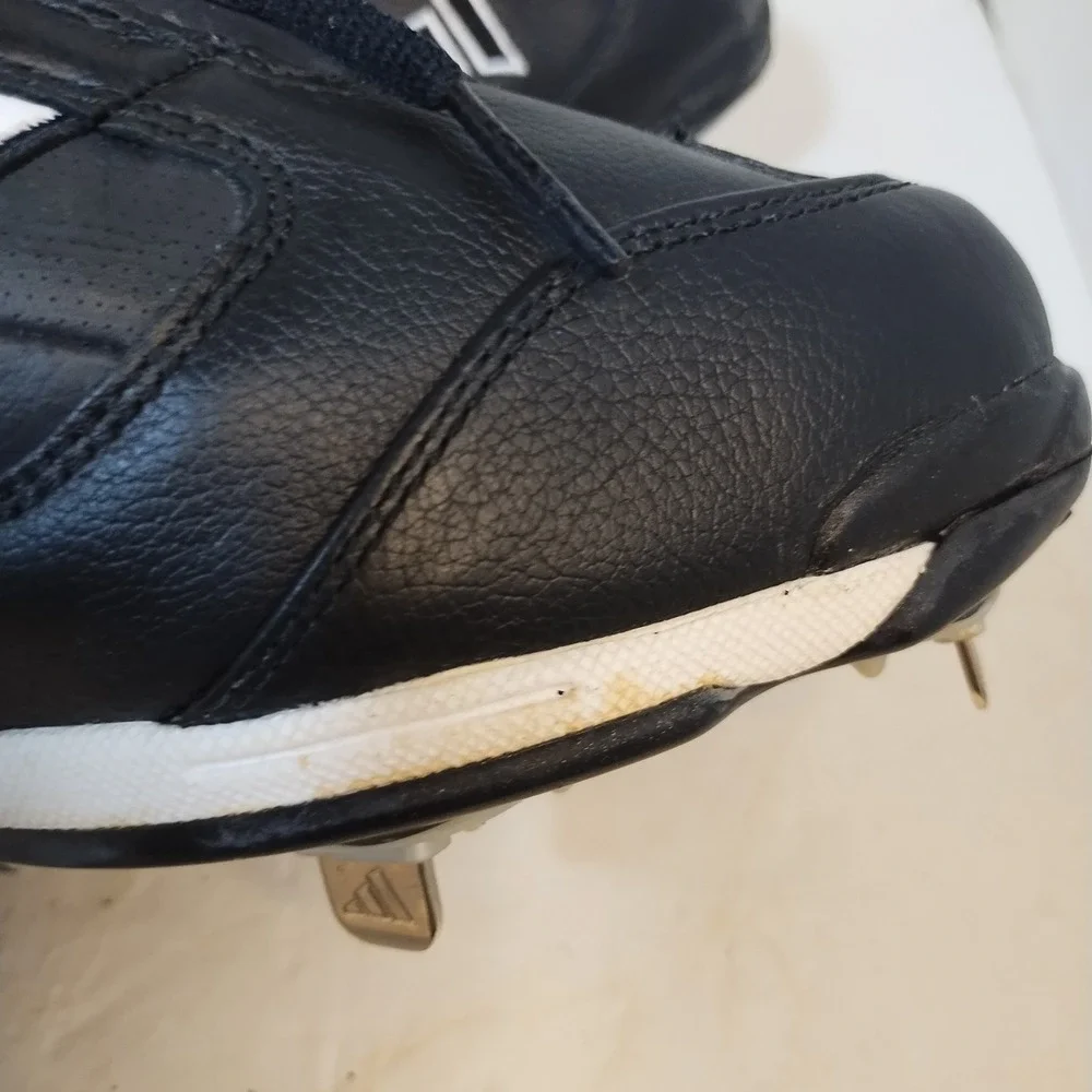 Adidas Excelsior Mid Baseball Cleats Black White Metal‎ Spikes Mens 14